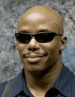 😎 man, sunglasses, portrait, bald, person telegram sticker