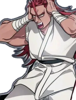🤯 อนิเมะ, ศิลปะการต่อสู้, โกรธ, นักสู้, ผมแดง telegram sticker