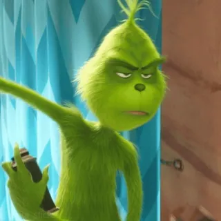 😒 Grinch กริ๊นช์, คริสต์มาส, วันหยุด, การ์ตูน, แอนิเมชั่น whatsapp sticker