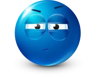 🤩 Emoji, Azul, Cara, Expresión, Aburrido whatsapp sticker