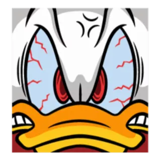 😡 Donald Duck vịt donald, giận dữ, hoạt hình, tức giận, mắt đỏ, disney telegram sticker