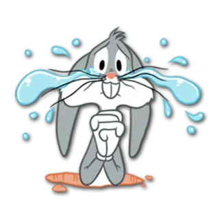 🙏 Bugs Bunny cartoon, crying, tears, sad, emotion, Bugs Bunny, Looney Tunes telegram sticker