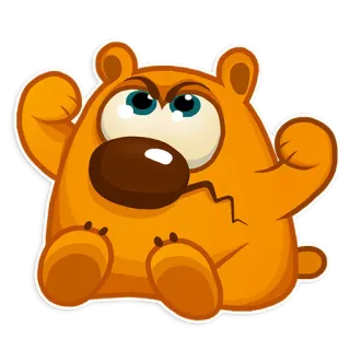 😠 Orso cartone animato, Forte, Personaggio dei cartoni animati, Arrabbiato, Muscoloso, Animale telegram sticker