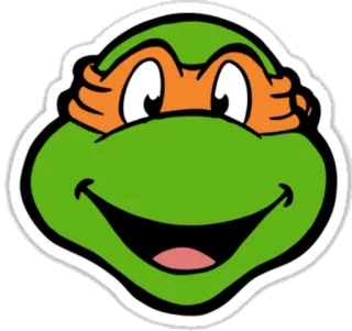 😅 Michelangelo Teenage Mutant Ninja Turtles Ninja, Tartaruga, Cartone animato, TMNT, Michelangelo telegram sticker