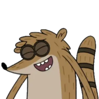 😂 Rigby Regular Show kreskówka, postać, Rigby, Zwyczajny serial, szop pracz telegram sticker