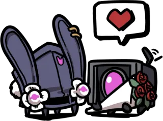 😍 Cartoon, Hase, Liebe, Herz, Blumen, Roboter whatsapp sticker