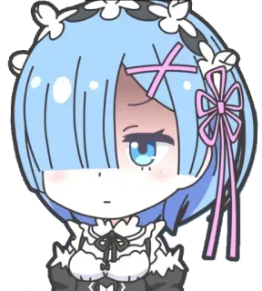 😒 Rem Re:Zero Anime, Manga, Rem, Lindo, Sticker, Chibi, Re:Zero whatsapp sticker