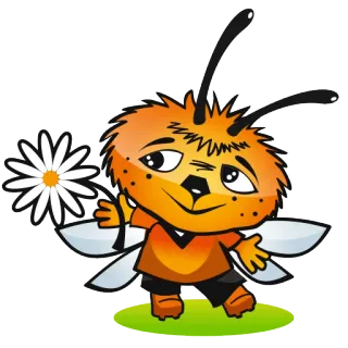 ☺️ abeja, flor, insecto, dibujo animado, animal, lindo telegram sticker