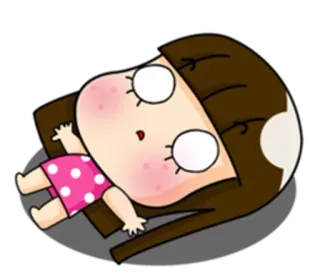 💀 cartoon, cute, girl, sticker, character, illustration whatsapp sticker