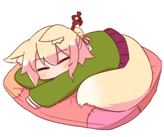 😪 anime, durmiendo, lindo, kawaii, chibi, dibujos animados, adormilado, relajado telegram sticker