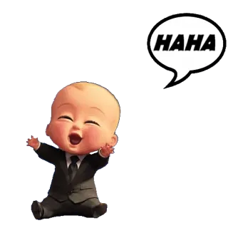 😂 Boss Baby The Boss Baby HAHA bebé, traje, dibujos animados, jaja, risa telegram sticker