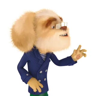😯 chien, dessin animé, animal, lunettes, personnage telegram sticker