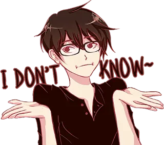 🤷‍♂️ I DON'T KNOW~ anime, manga, confuso, domanda, incerto telegram sticker