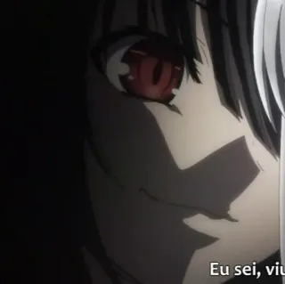 🍷 Eu sei, viu. anime, girl, red eyes, evil telegram sticker
