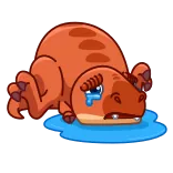 😥 dinosaur, sad, crying, cartoon, animal telegram sticker