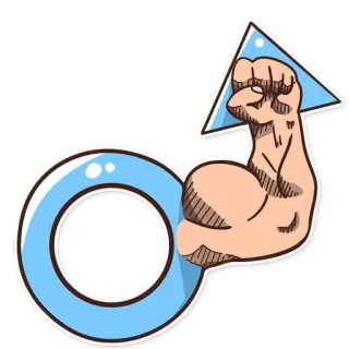 💪 simbol pria, simbol gender, maskulinitas, pria, laki-laki, lengan, otot, kuat telegram sticker