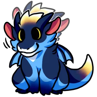 👍 dragon, cute, cartoon, blue, animal, mythical creature whatsapp sticker
