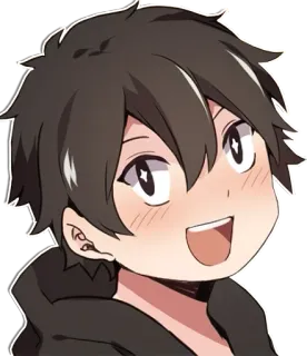 😃 Anime, Manga, Cartone animato, Carino, Ragazzo, Sorriso, Felice telegram sticker