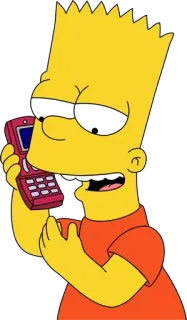 📱 Bart Simpson The Simpsons cartoon, simpsons, bart, simpson, phone, character telegram sticker