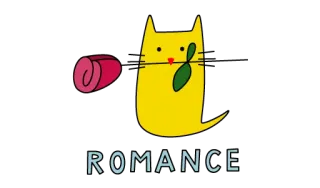 🌹 ROMANCE romance, gato, flor, amor, lindo whatsapp sticker