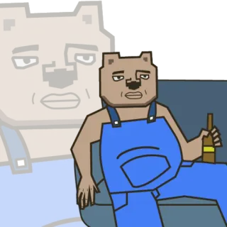 🍺 Desenho animado, Urso, Bebendo, Cerveja, Personagem whatsapp sticker