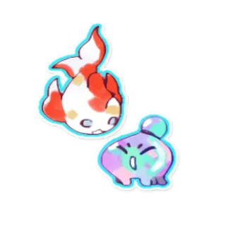 🗣 peixe, desenho animado, fofo, animal, animal de estimação, koi, blob telegram sticker
