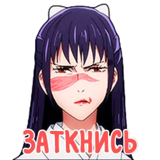 🤬 ЗАТКНИСЬ anime, girl, angry, woman, face telegram sticker