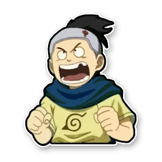 😡 Animé, En colère, Dessin animé, Autocollant, Shonen, Combattant, Détermination telegram sticker
