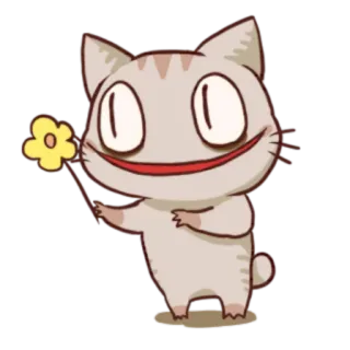 🌼 gato, flor, fofo, adesivo, animal, desenho animado telegram sticker