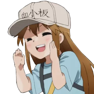 😄 Platelet Cells at Work! 血小板 Anime, Personagem, Cells at Work!, Plaqueta, Fofo, Kawaii telegram sticker