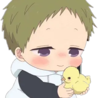 🖤 Anime, Bayi, Lucu, Anak Ayam, Kartun whatsapp sticker