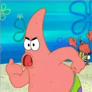 😛 Patrick Star Spongebob Squarepants Patrick Star, Spongebob, Cartoon, lustig, wütend, Nickelodeon, Meme telegram sticker