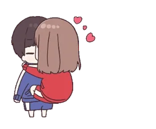 💜 пара, объятие, любовь, милый, мультфильм, сердце telegram sticker