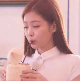 🦄 Jennie kpop, idol, cantor, coco, bebida, fofo telegram sticker