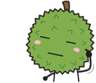 🙉 Durian, Owoc, Uroczy, Kawaii, Kreskówka, Jedzenie telegram sticker