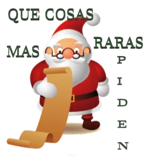 😯 Santa Claus QUE COSAS MAS RARAS PIDEN Дед Мороз, Рождество, список, праздники, пожелания telegram sticker