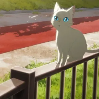 🎗 кот, животное, милый, в стиле аниме telegram sticker