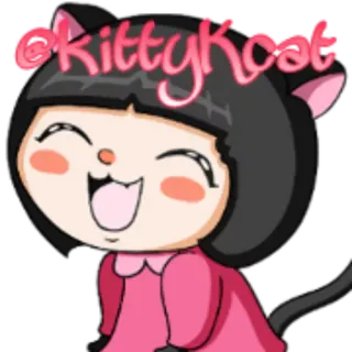 ℹ @kittykcat chat, dessin animé, kawaii, rose, minou, animal, mignon whatsapp sticker