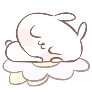 🍒 conejo, lindo, durmiendo, kawaii, conejo, flor telegram sticker