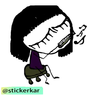 🎼 @stickerkar dibujos animados, personaje, pegatina, arte, ilustración, dibujo telegram sticker