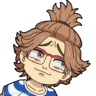 😏 @SwallowReacts kartun, anime, kacamata, potret telegram sticker