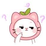 🤔 kucing, binatang, persik, imut, kartun, stiker, jari tengah whatsapp sticker