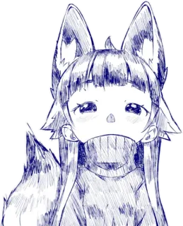 😲 Anime, Rubah, Gadis, Kartun, Lucu, Kawaii, Gambar, Telinga hewan telegram sticker