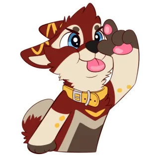 😜 Furry, Animal, Lindo, Lengua, Perro, Sticker telegram sticker
