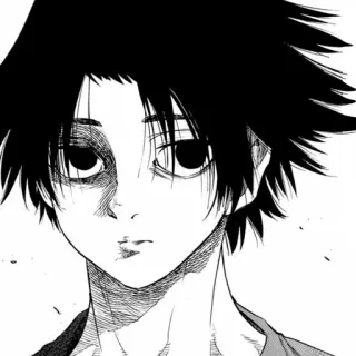 😐 Anime, Manga, Con trai, Tóc đen, Hình minh họa telegram sticker