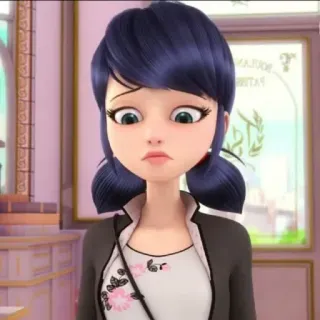 😔 Marinette Dupain-Cheng Miraculous: Tales of Ladybug & Cat Noir 만화, 소녀, 미라큘러스 레이디버그, 마리네뜨, 애니메이션 whatsapp sticker
