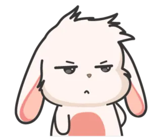 😒 thỏ, dễ thương, hoạt hình, động vật, nhãn dán telegram sticker