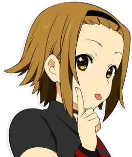😜 Ritsu Tainaka K-On! Anime, Fille, Dessin animé, Ritsu Tainaka, K-On, Personnage telegram sticker
