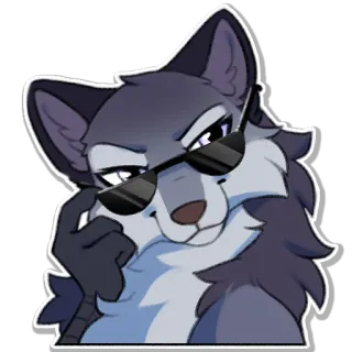 😎 wolf, sunglasses, cool, furry, anthropomorphic, animal telegram sticker