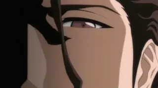 🔥 Sosuke Aizen Bleach 애니메이션, 만화, 아이젠 소스케, 블리치, 악당, 눈, 클로즈업 telegram sticker